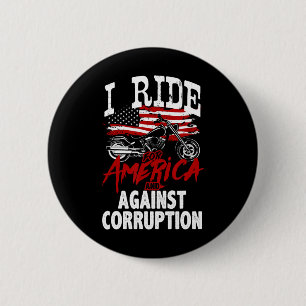 Anti-Trump-Biker widerstehen der Korruptions-Prote Button