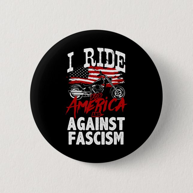 Anti Trump Biker widerstehen Faschismus Protest  Button (Vorderseite)