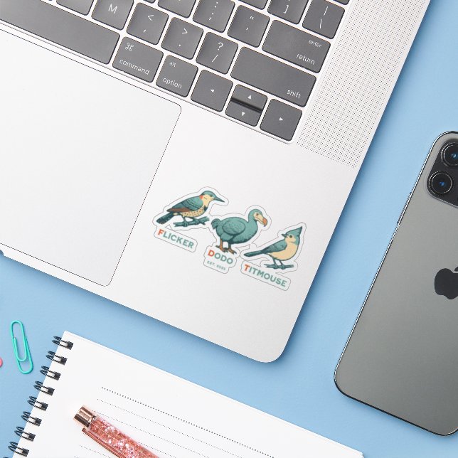 Anti Trump Bird Docker Flicker Titmouse Aufkleber (Laptop mit iPhone)