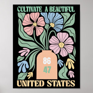 Anti Trump Blumen Boho 86 47 Kultiviere etwas Schö Poster