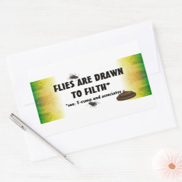 Anti Trump / Fliegen werden gezeichnet zu filtern, Rechteckiger Aufkleber