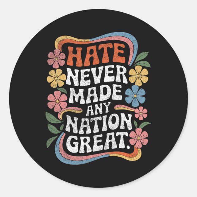 Anti-Trump-Floral-Demokrat Präsident Liberal 3 Runder Aufkleber (Vorderseite)