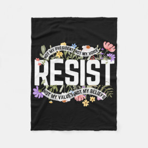 Anti-Trump Floral Resist nicht mein Präsident - Bl Fleecedecke