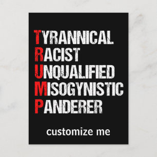 Anti Trump Funny Akronym Postkarte