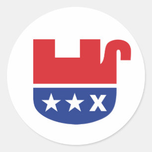 Anti-Trump-GOP-Republikaner toter Elefant Runder Aufkleber