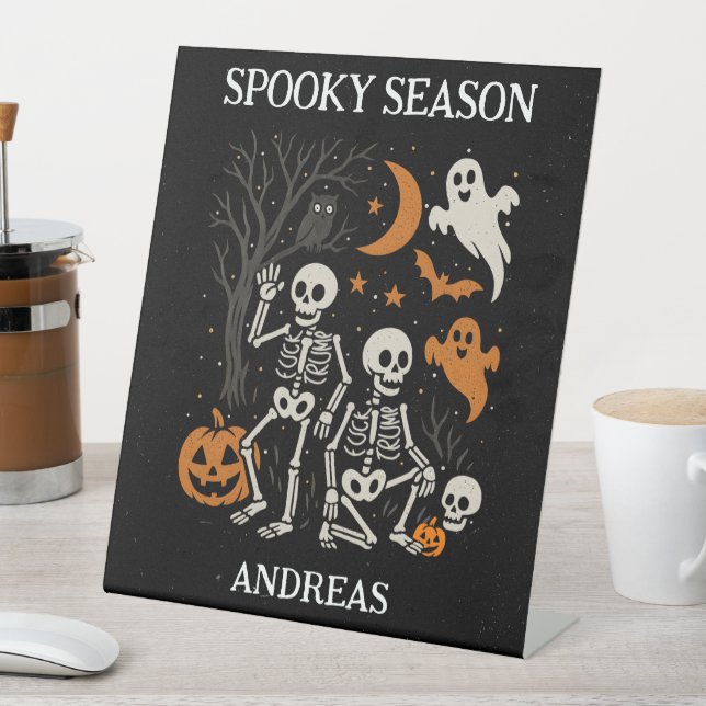 Anti Trump Halloween Skeleton FDT Trump Halloween Sockelschild (In Situ)