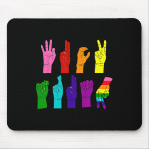 Anti-Trump-Handzeichen Lgbt-Gebärdensprache Lgbtq Mousepad