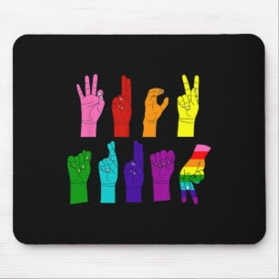Anti-Trump-Handzeichen Lgbt-Gebärdensprache Lgbtq- Mousepad