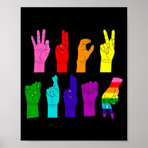 Anti-Trump-Handzeichen LGBT-Gebärdensprache LGBTQA Poster
