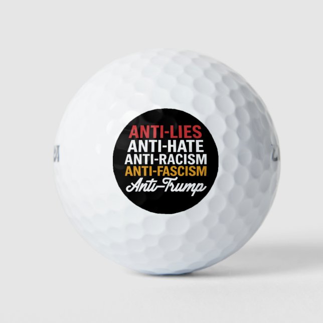 Anti Trump hasst Lügen und Faschismus hält sich ge Golfball (Vorderseite)