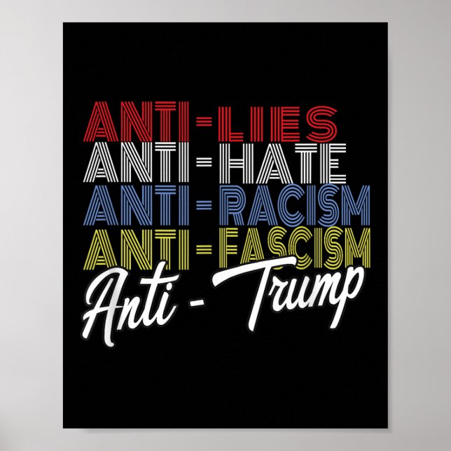 Anti-Trump Hate Lies und Faschismus Resist Abstimm Poster (Vorne)
