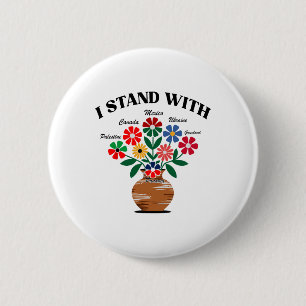 Anti Trump ich stehe mit Kanada Mexiko Grönland Gr Button