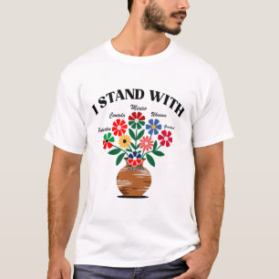 Anti Trump Ich stehe mit Kanada Mexiko Grönland Gr T-Shirt