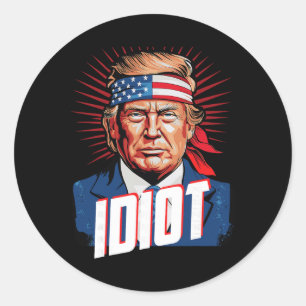 Anti-Trump-Idiot  Runder Aufkleber