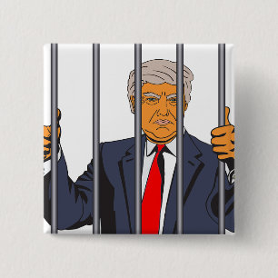Anti Trump im Gefängnis hinter Gittern Button