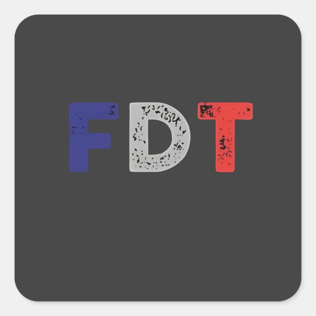 Anti Trump Maga FDT Widerstandskraft gegen Demokra Quadratischer Aufkleber (Vorderseite)