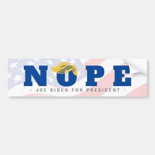 ANTI-TRUMP NOPE TRUMP HAIR PRESIDENTIAL ELECTION AUTOAUFKLEBER