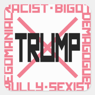 Anti-Trump Pink Quadratischer Aufkleber
