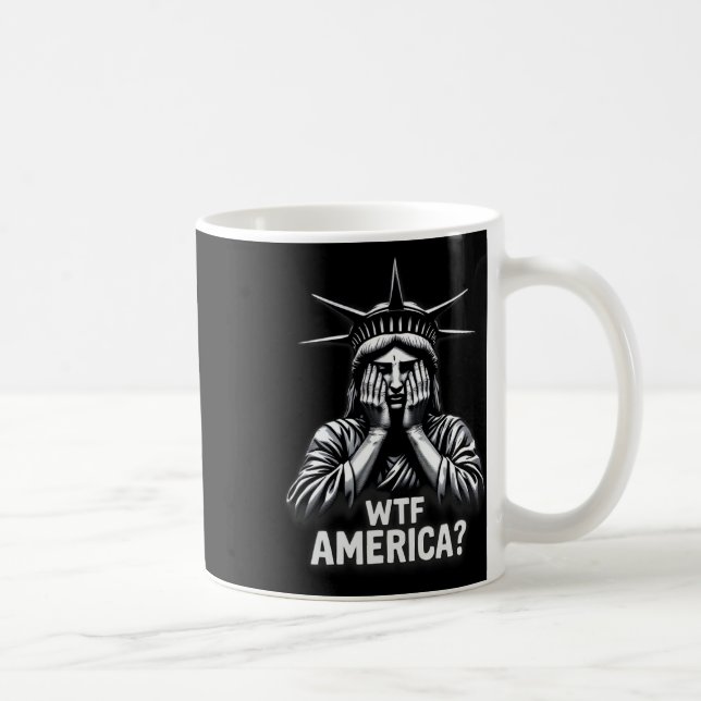 Anti-Trump Politik und Demokratie Wtf Amerika Kaffeetasse (Rechts)