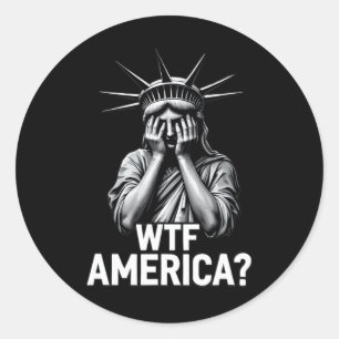 Anti-Trump Politik und Demokratie Wtf Amerika Runder Aufkleber