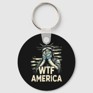 Anti-Trump Politik und Demokratie Wtf Amerika Schlüsselanhänger
