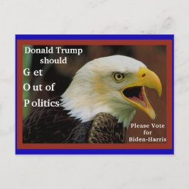 Anti Trump, Pro Biden Angry American Bald Eagle Postkarte