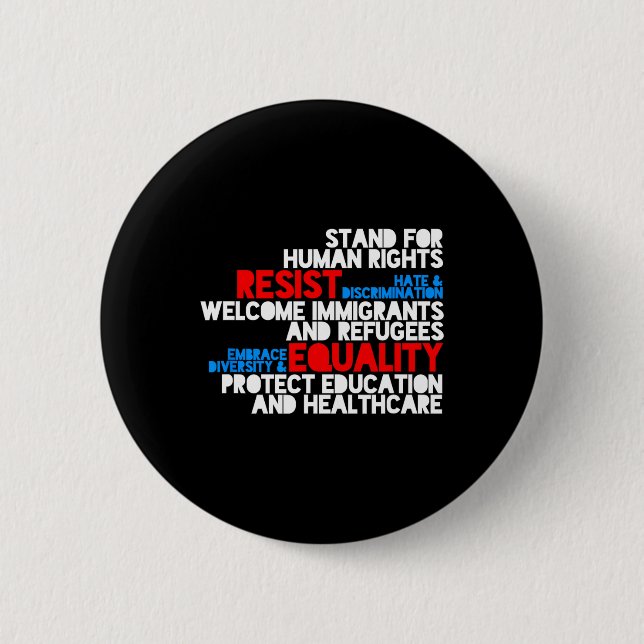 Anti Trump Protest Human Rights Resist Button (Vorderseite)