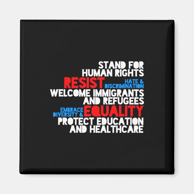 Anti Trump Protest Human Rights Resist Magnet (Vorne)