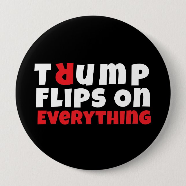 Anti-Trump-Protest-Slogan schwarz rot Button (Vorderseite)