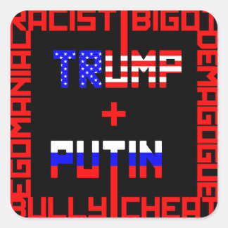Anti Trump+Putin Quadratischer Aufkleber