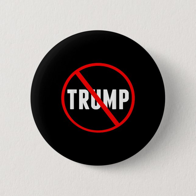Anti Trump Red Circle X Politisch Button (Vorderseite)