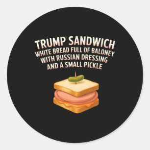 Anti Trump Sandwich Schild Lustig Donald  Runder Aufkleber
