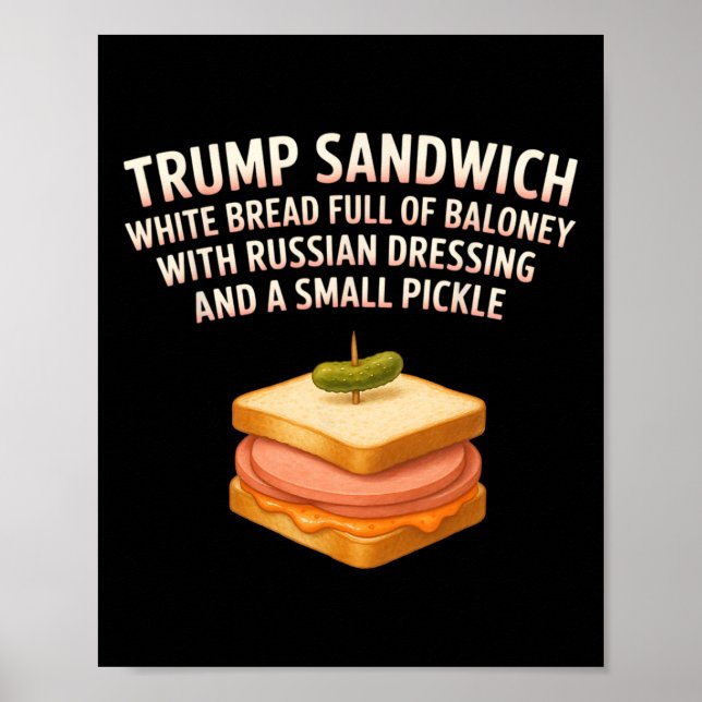 Anti Trump Sandwich Sign Funny Donald Poster (Vorne)