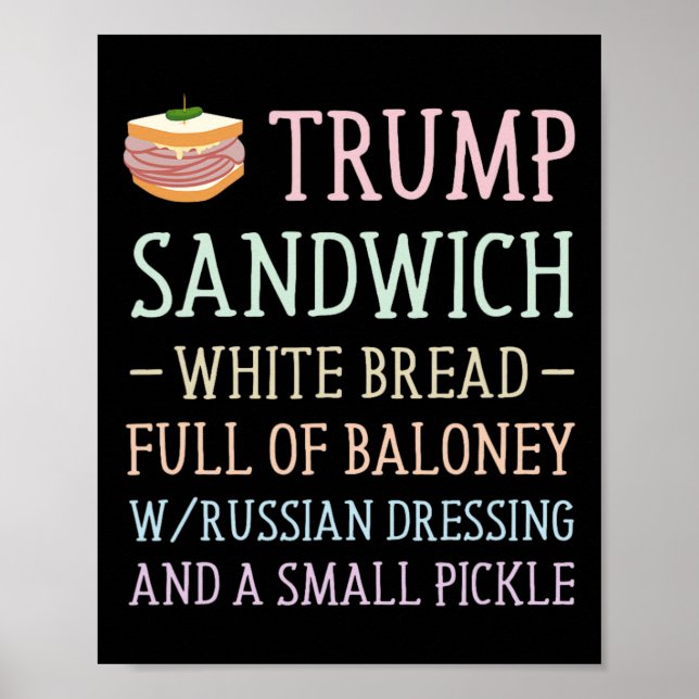 Anti Trump Sandwich Sign Funny Poster (Vorne)