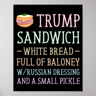 Anti-Trump-Sandwichschild lustig Anti-Trump-Sandwi Poster