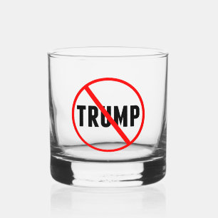 Anti Trump Simple Red Circle X Political Whiskyglas