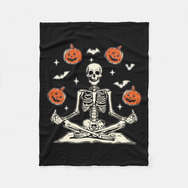 Anti Trump Skeleton Halloween Long Sleeve  Fleecedecke (Vorderseite)