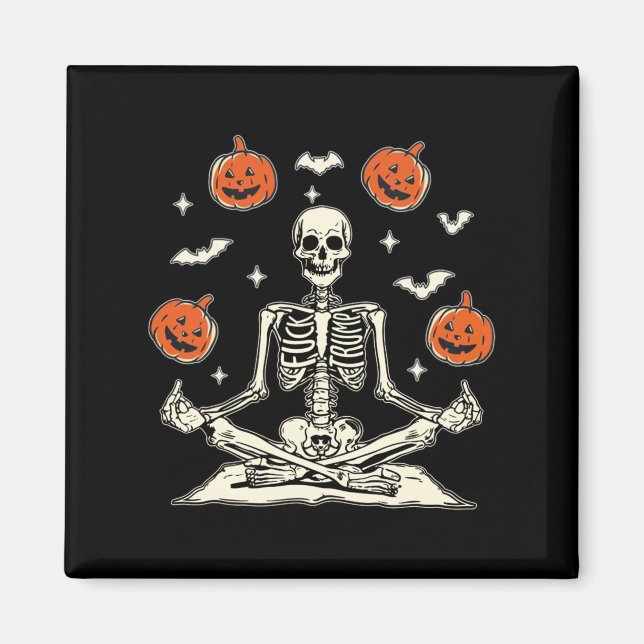 Anti-Trump-Skelett Halloween Langarmshirt  Magnet (Vorne)