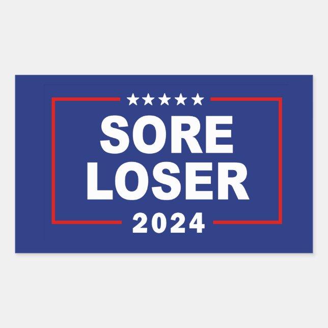 Anti-Trump Sore Loser 2024 Rechteckiger Aufkleber (Vorderseite)