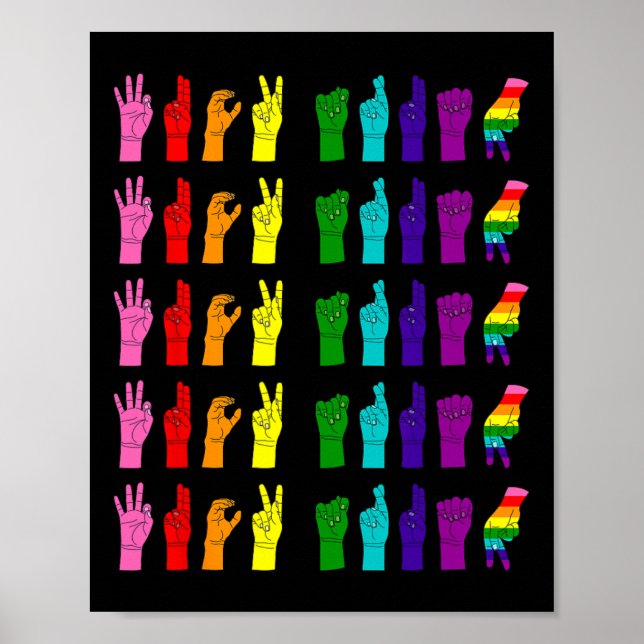 Anti Trump Subtle Sign Language ASL LGBTQ Pride 20 Poster (Vorne)