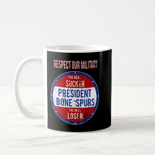 Anti Trump Sucker Loser Wir respektieren unser Mil Kaffeetasse (Links)
