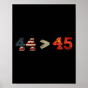 Anti-Trump-T-Shirt Impeach Präsident 45 44> 45 Poster
