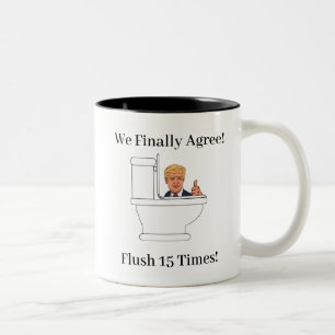 Anti-Trump-Toilettenspülung Spaß Zweifarbige Tasse