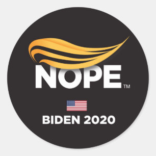 Anti Trump, Trump Nope, Biden 2020 Runder Aufkleber