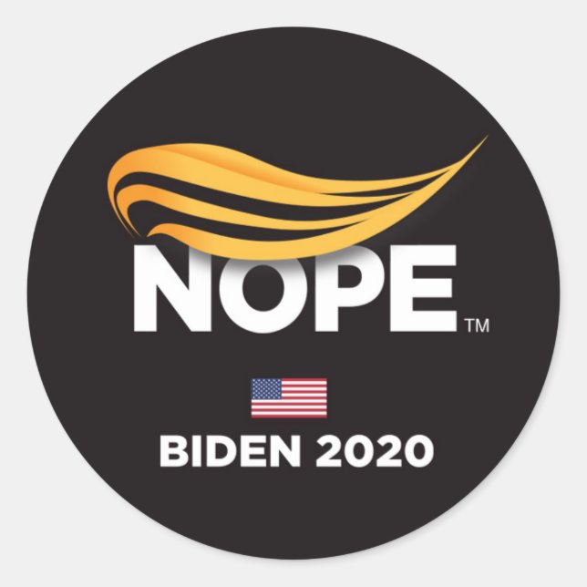 Anti Trump, Trump Nope, Biden 2020 Runder Aufkleber (Vorderseite)