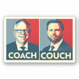 Anti Trump Vance - Coach vs Couch Aufkleber