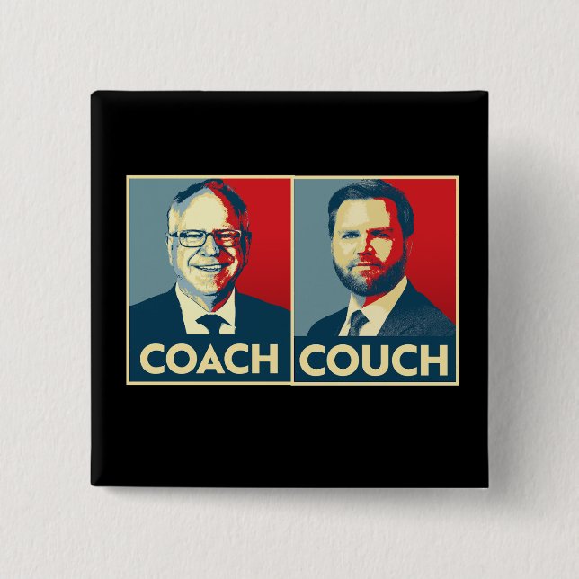 Anti Trump Vance - Coach vs Couch Button (Vorderseite)