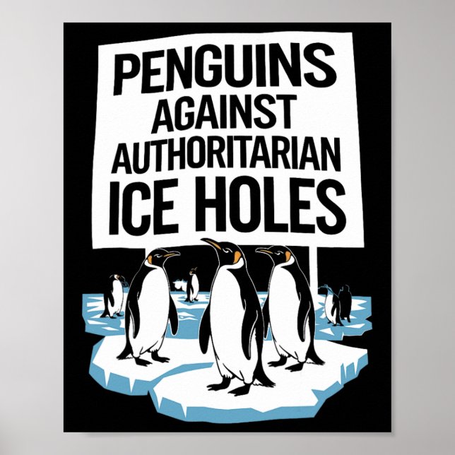 Anti Trump widersetzt Pinguine gegen Autoritäre I Poster (Vorne)