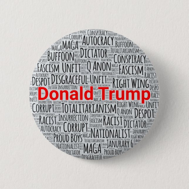 Anti-Trump-Word-Cloud Button (Vorderseite)