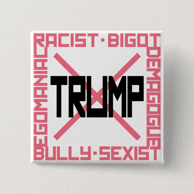 Anti-Trumpf rosa Knopf Button (Vorderseite)